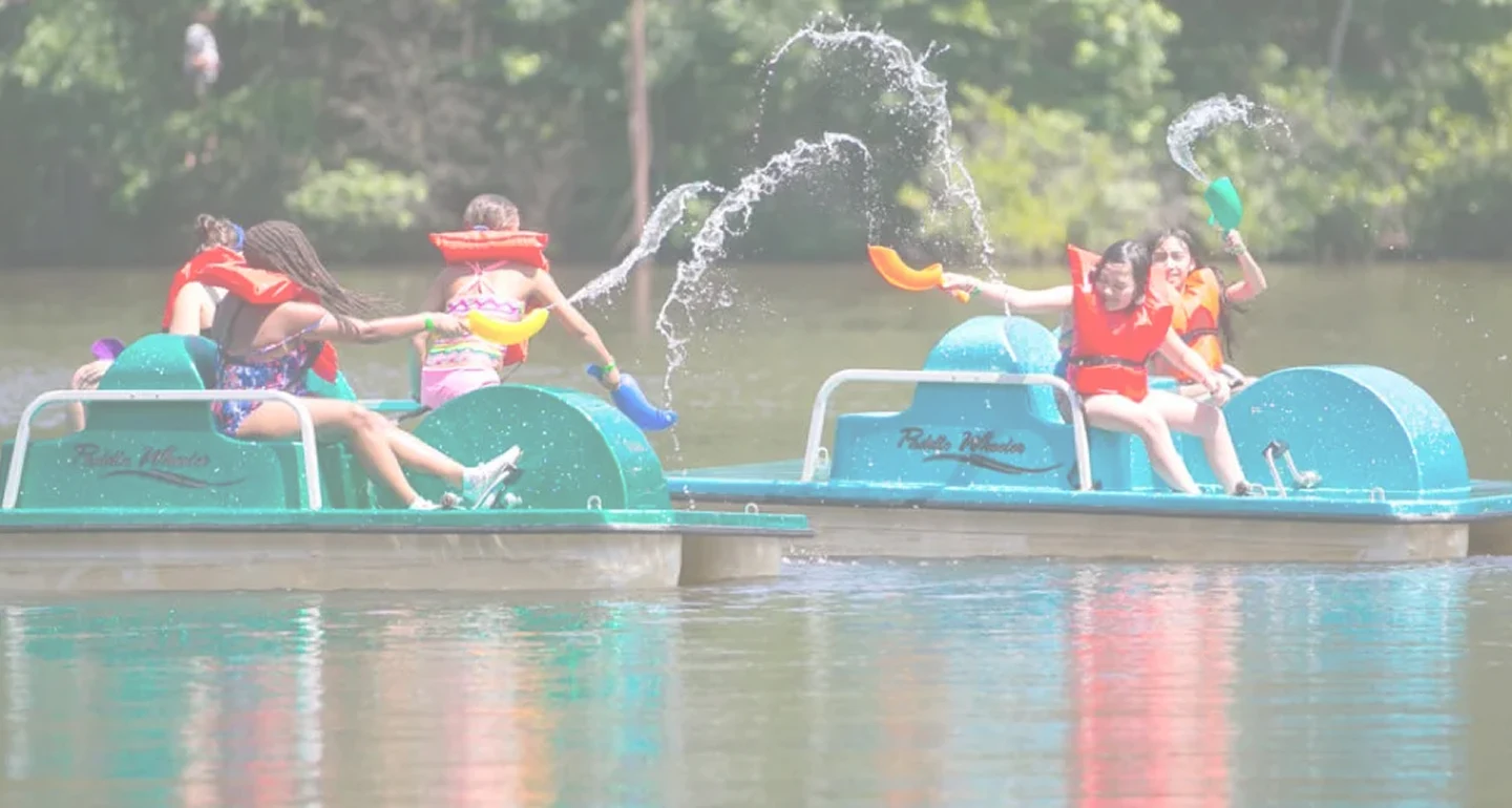 Kids playing on a lake