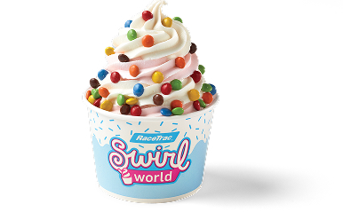 Swirl world with M&Ms